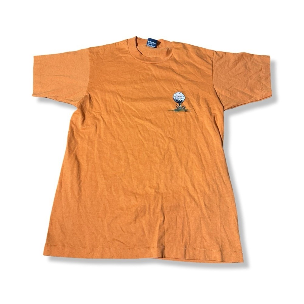 Vintage Orange Golf Logo T Shirt Size Large 90s Made In USA